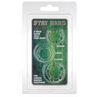 Набір з 3 шт ерекційних кілець STAY HARD-Three Rings Clear, 35500-CLEAR