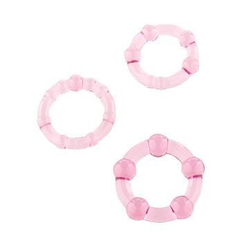 Набір з 3 шт ерекційних кілець STAY HARD-Three Rings Pink, 35500-PINK
