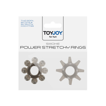 Набір з 2 шт кілець на пеніс Toy Joy - Power Stretchy Rings 2pcs Grey, 10459-GREY