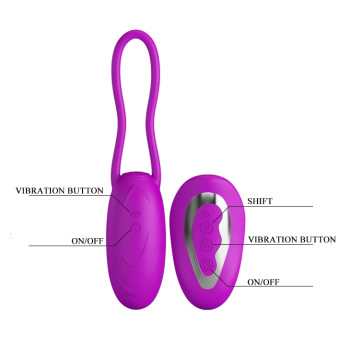 Виброяйцо с дистанционным управлением PrettyLove - DAVE 12 Functions USB, BI-014237