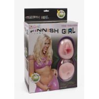 Надувна лялька Finish Girl з вставкою з кібершкіри і вібростимуляцією. BM-00032
