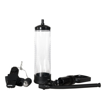 Вакуумная помпа с вибрацией Boss Series: Powerpump MAX Vibrating - Black&Clear, BS6000035