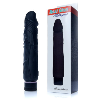 Вібратор Boss Series - Real Skin Black, (довжина 22 см, діаметр 4 см) BS6700072