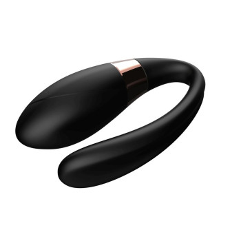Вібромасажер для пар з пультом дистанційного керування - Boss Series V-Vibe Black USB 7 Function, BS6200003