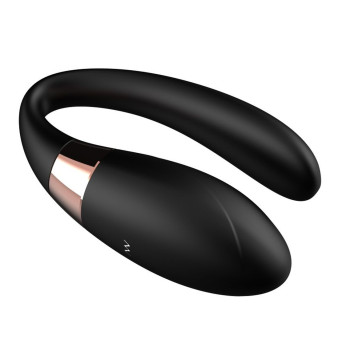 Вібромасажер для пар з пультом дистанційного керування - Boss Series V-Vibe Black USB 7 Function, BS6200003