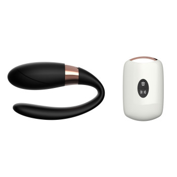 Вібромасажер для пар з пультом дистанційного керування - Boss Series V-Vibe Black USB 7 Function, BS6200003