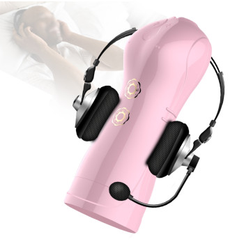 Мастурбатор с вибростимуляцией FOXSHOW Vibrating and Flashing Masturbation Cup Pink USB 7+7 Function, BS6300022