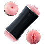 Мастурбатор з двома входами FOXSHOW Vibrating Masturbation Cup USB 10 + Interactive Function Black, BS6300045