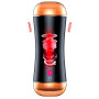 Мастурбатор з двома входами FOXSHOW Vibrating Masturbation Cup USB 10 + Interactive Function Black, BS6300045