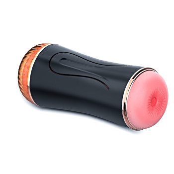 Мастурбатор з двома входами FOXSHOW Vibrating Masturbation Cup USB 10 + Interactive Function Black, BS6300045