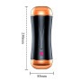 Мастурбатор з двома входами FOXSHOW Vibrating Masturbation Cup USB 10 + Interactive Function Black, BS6300045