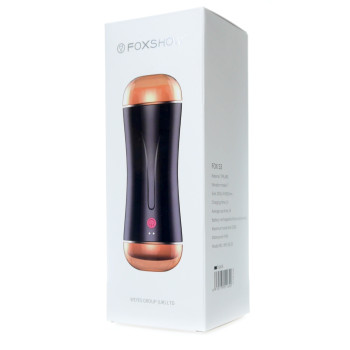 Мастурбатор з двома входами FOXSHOW Vibrating Masturbation Cup USB 10 + Interactive Function Black, BS6300045