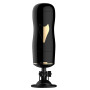 Мастурбатор із двома входами на присосці Boss Series: Vibrating Masturbation Cup Black, BS6300056