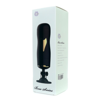 Мастурбатор із двома входами на присосці Boss Series: Vibrating Masturbation Cup Black, BS6300056