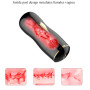 Мастурбатор із двома входами на присосці Boss Series: Vibrating Masturbation Cup Black, BS6300056
