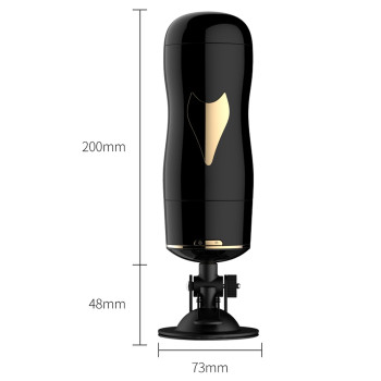 Мастурбатор із двома входами на присосці Boss Series: Vibrating Masturbation Cup Black, BS6300056
