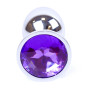 Анальная пробка Boss Series - Jewellery Silver PLUG Purple S, BS6400009