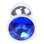 Анальная пробка Boss Series - Jewellery Silver PLUG Dark Blue S, BS6400010