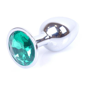 Анальная пробка Boss Series - Jewellery Silver PLUG Green S, BS6400011