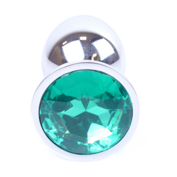 Анальная пробка Boss Series - Jewellery Silver PLUG Green S, BS6400011
