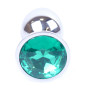 Анальная пробка Boss Series - Jewellery Silver PLUG Green S, BS6400011