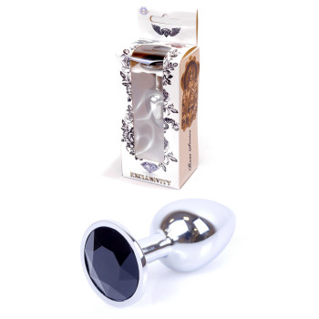 Анальний затор Boss Series - Jewellery Silver PLUG Black S, BS6400013
