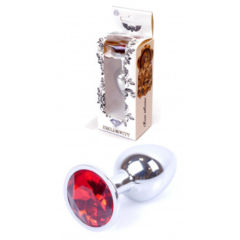 Анальний затор Boss Series - Jewellery Silver PLUG Red S, BS6400016