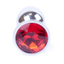 Анальний затор Boss Series - Jewellery Silver PLUG Red S, BS6400016