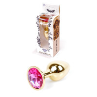 Анальний затор Boss Series - Jewellery Gold PLUG Pink S, BS6400017