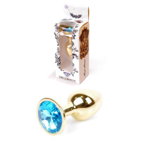 Анальний затор Boss Series - Jewellery Gold PLUG Light Blue S, BS6400022