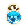 Анальная пробка Boss Series - Jewellery Gold PLUG Light Blue S, BS6400022