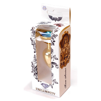 Анальная пробка Boss Series - Jewellery Gold PLUG Light Blue S, BS6400022