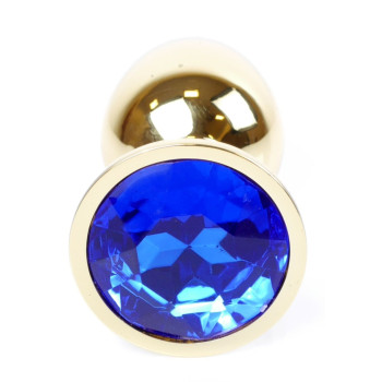 Анальная пробка Boss Series - Jewellery Gold PLUG Dark Blue S, BS6400023
