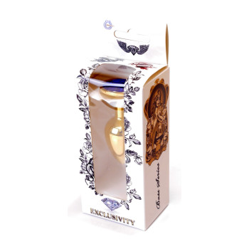 Анальная пробка Boss Series - Jewellery Gold PLUG Dark Blue S, BS6400023
