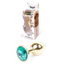 Анальная пробка Boss Series - Jewellery Gold PLUG Green S, BS6400024