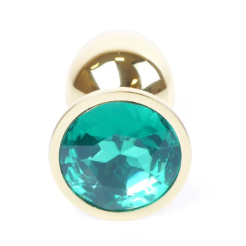 Анальная пробка Boss Series - Jewellery Gold PLUG Green S, BS6400024