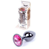 Анальний затор Boss Series - Jewellery Dark Silver PLUG Pink S, BS6400026