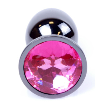 Анальная пробка Boss Series - Jewellery Dark Silver PLUG Pink S, BS6400026