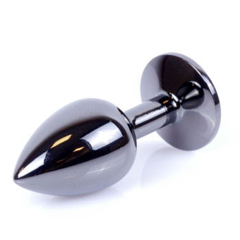 Анальний затор Boss Series - Jewellery Dark Silver PLUG Red S, BS6400028