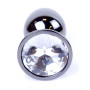 Анальний затор Boss Series - Jewellery Dark Silver PLUG Clear S, BS6400030