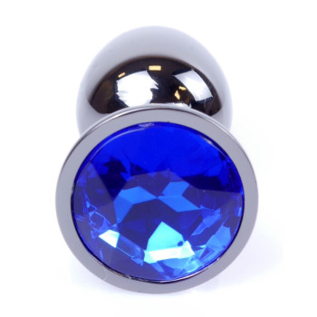Анальная пробка Boss Series - Jewellery Dark Silver PLUG Dark Blue S, BS6400032