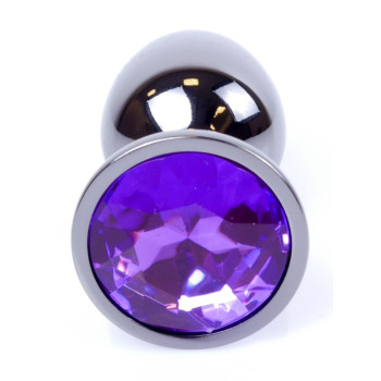 Анальная пробка Boss Series - Jewellery Dark Silver PLUG Purple S, BS6400034