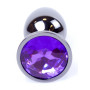 Анальная пробка Boss Series - Jewellery Dark Silver PLUG Purple S, BS6400034