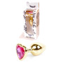 Анальний затор Boss Series - Jewellery Gold Heart PLUG Pink S, BS6400035