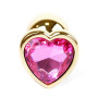 Анальний затор Boss Series - Jewellery Gold Heart PLUG Pink S, BS6400035