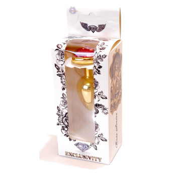 Анальний затор Boss Series - Jewellery Gold Heart PLUG Pink S, BS6400035