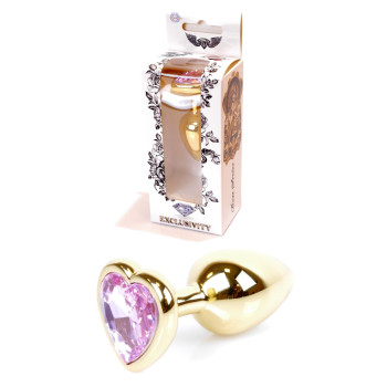 Анальная пробка Boss Series - Jewellery Gold Heart PLUG Rose S, BS6400036