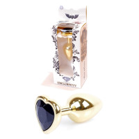 Анальний затор Boss Series - Jewellery Gold Heart PLUG Black S, BS6400038
