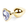 Анальная пробка Boss Series - Jewellery Gold Heart PLUG Clear S, BS6400039