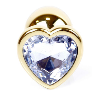 Анальная пробка Boss Series - Jewellery Gold Heart PLUG Clear S, BS6400039